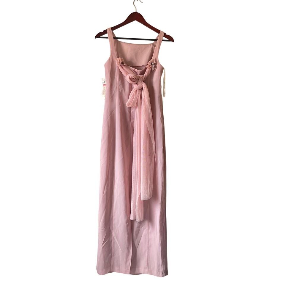 NWT Vintage Dusty Pink Tulle Floral Maxi‎ Evening Gown Size 6 Romantic Dress